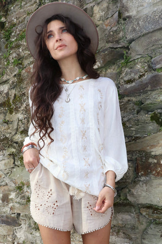Embroidered white blouse