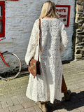 Long crochet kimono cardigan
