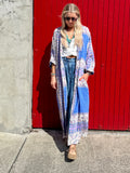 Floral border kimono dress