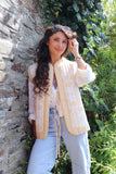 Fan printed quilted waistcoat