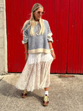 Embroidered stripe jumper
