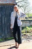 Grey blue beaded utility jacket