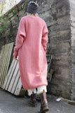 Long soft knit cardigan (Rose)