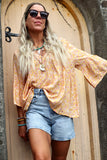 Apricot floral blouse