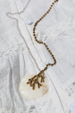 Coral and clam shell necklace