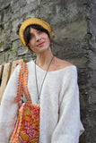 Pony tail beanie (Mustard)