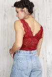 Longline Lace bralette (Burgundy)