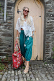 Teal harem trousers