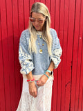 Embroidered stripe jumper