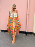 Broderie embellished aztec dress