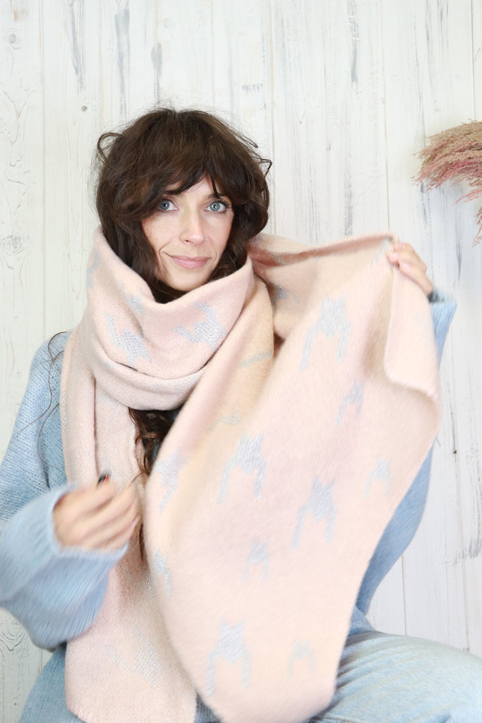 Houndstooth scarf (Light Pink)
