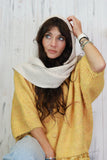 Hooded cable knit scarf