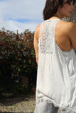Racerback lace trim cami (Cream)