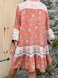 Terracotta floral tunic