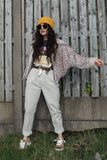 Paper bag waist cord trousers (Cream)