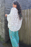 White honeycomb crochet top