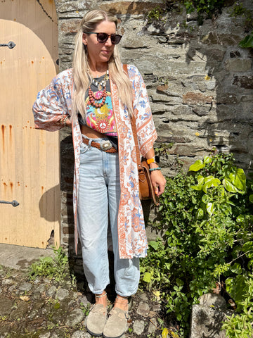 Paisley floral kimono