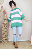 Pastel pink and green jumper