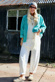 Teal quilted cotton jacket