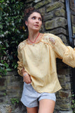 Floral embroidered shoulder blouse