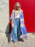 Floral border kimono dress
