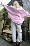 Pink whip stitch cardigan