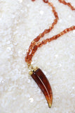 Tortoise shell horn necklace (Gold)