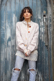 Speckle knit button up cardigan