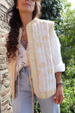 Fan printed quilted waistcoat