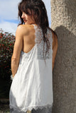 Racerback lace trim cami (Cream)