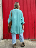 Cable knit cardigan (Aqua)