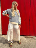 Embroidered stripe jumper