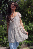 Peasant long line blouse