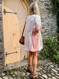 Floral embroidered tea dress