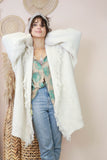 Cream fringe knit cardigan