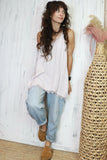 Racerback lace trim cami (light pink)
