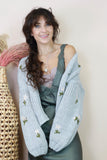 Flower embroidered cardigan