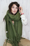 Soft tassel scarf (Olive)