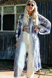 Crochet embroidered kimono
