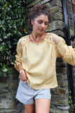 Floral embroidered shoulder blouse