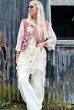Acid washed embroidered waistcoat
