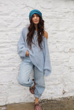 V neck knit jumper (Baby blue)