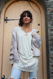 Speckle knit button up cardigan