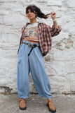 Linen balloon trouser (Washed denim blue)