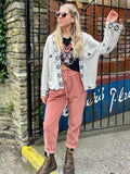 Black and white embroidered kimono