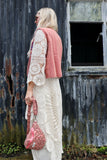 Acid washed embroidered waistcoat