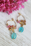 Flower beaded hoops