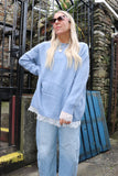 Open back lace detail jumper (Blue)