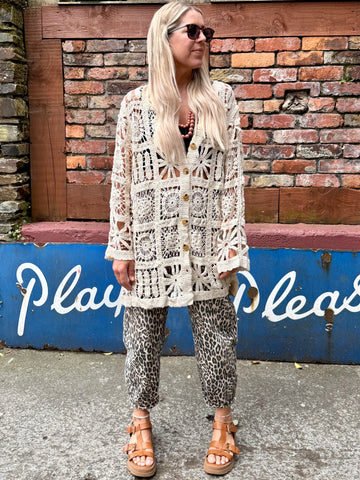 Square crochet cardigan