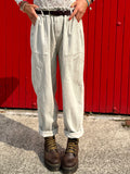 High waisted cream cords